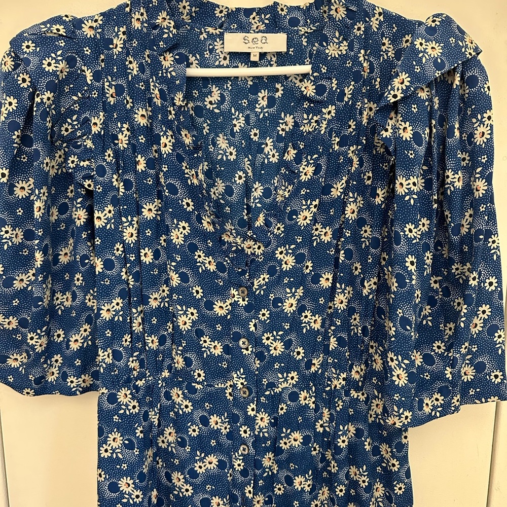 Sea Women's Blue Floral Top